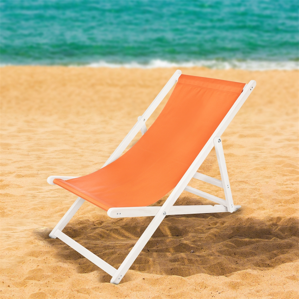 Liegestuhl Strandliege Weiß Gartenliege Klappbar Sonnenliege Holz Strandstuhl