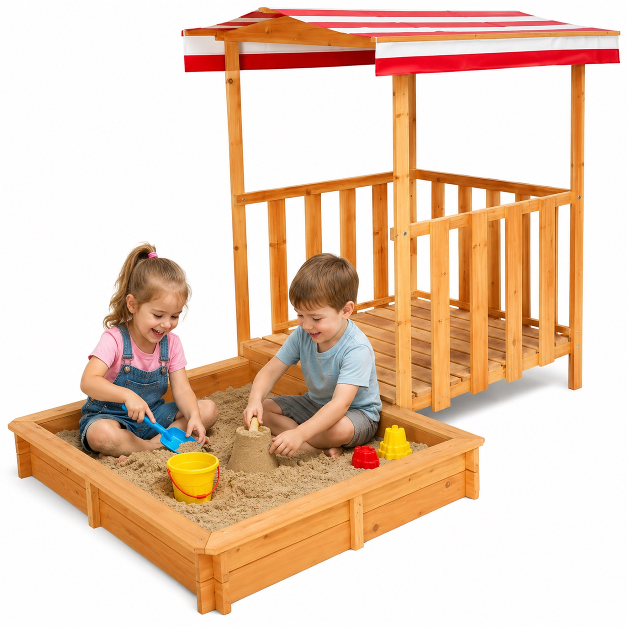 Sandkasten Sandkiste Holz Dach Sandbox Plane Kinder Spielhaus