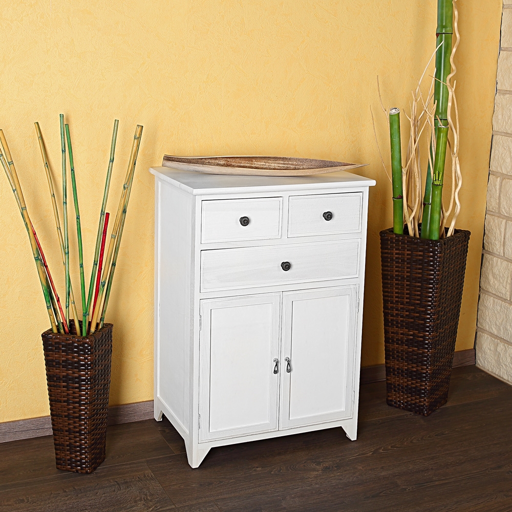 Kommode Schrank Regal Sideboard weiß Shabby Chic Holz Beistellschrank Anrichte