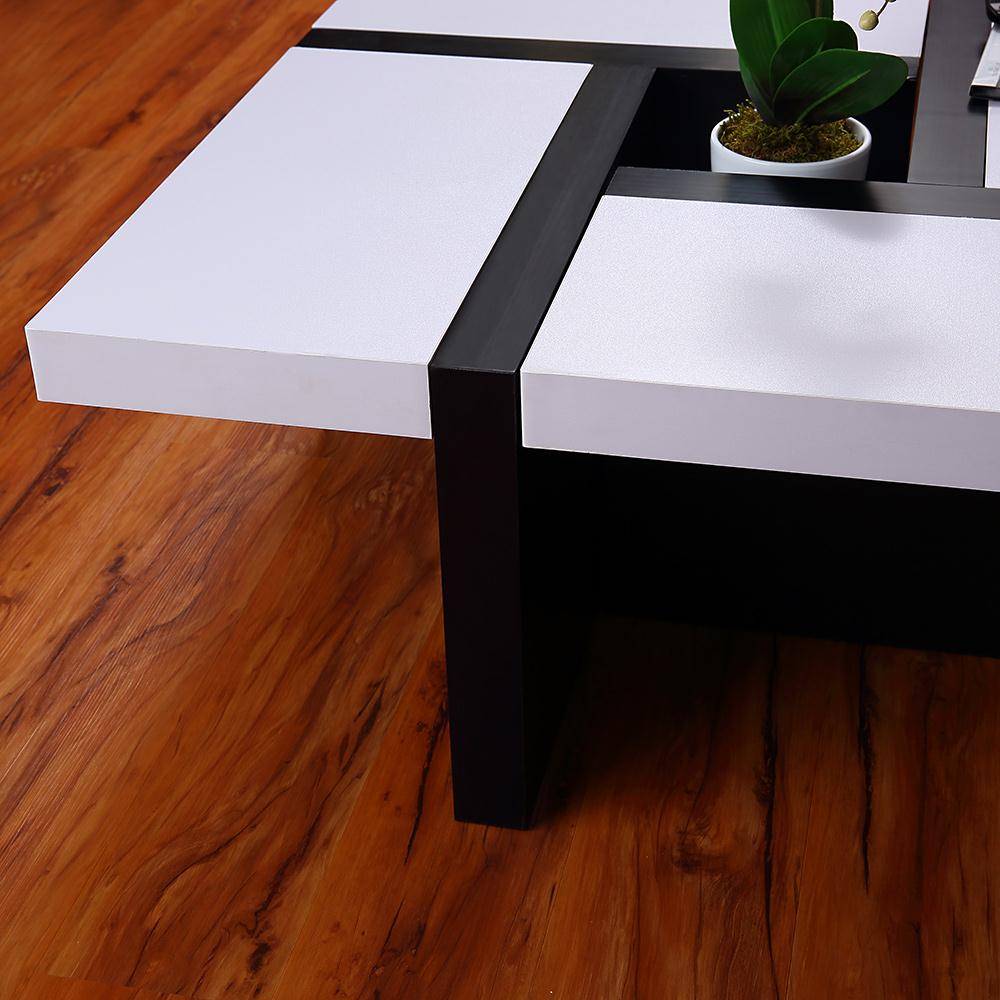 Designer Couchtisch Wohnzimmertisch weiß / schwarz