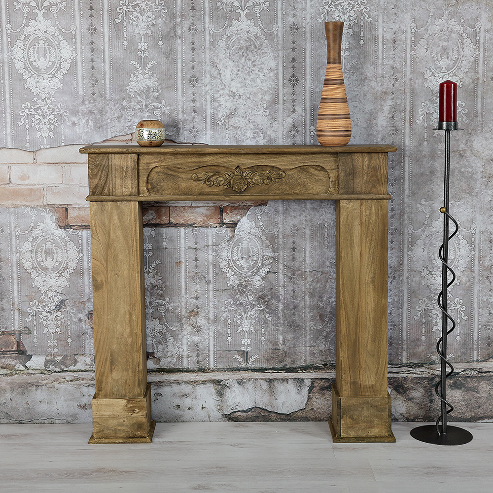 Shabby Deko Kaminumrandung Attrappe aus Holz