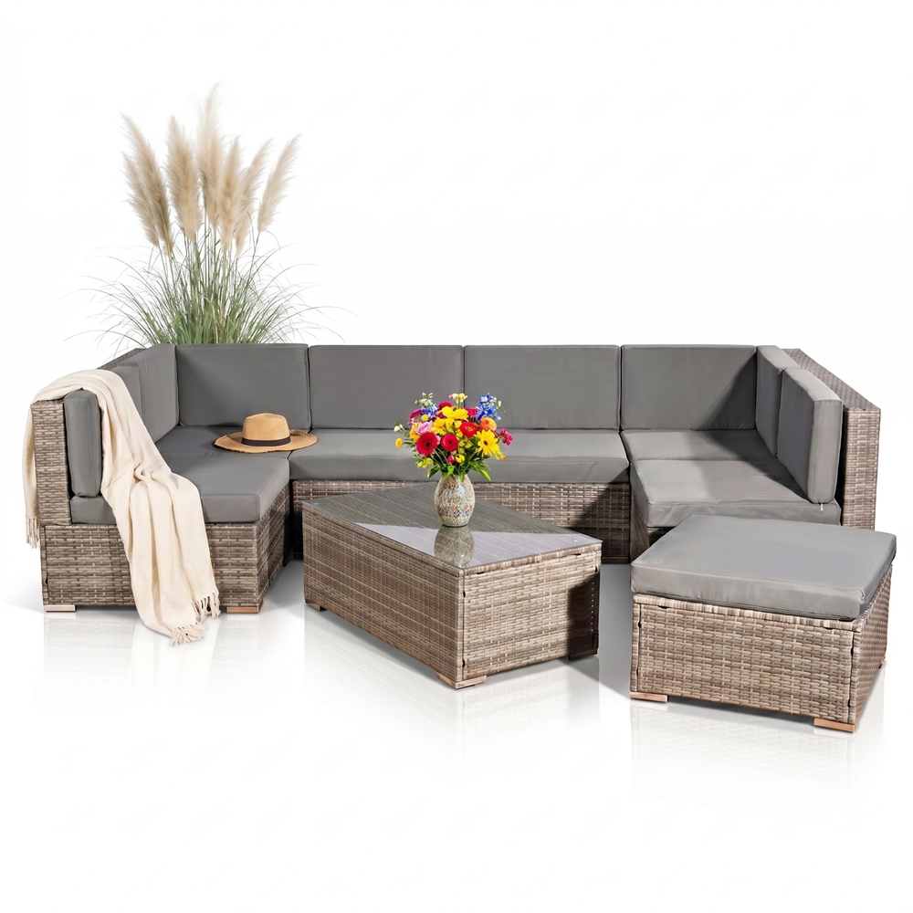 Poly Rattan Lounge Gartenmöbel Möbel Sitzgarnitur Gartengarnitur Sitzgruppe XXL