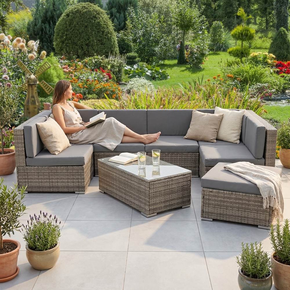 Poly Rattan Lounge Gartenmöbel Möbel Sitzgarnitur Gartengarnitur Sitzgruppe XXL