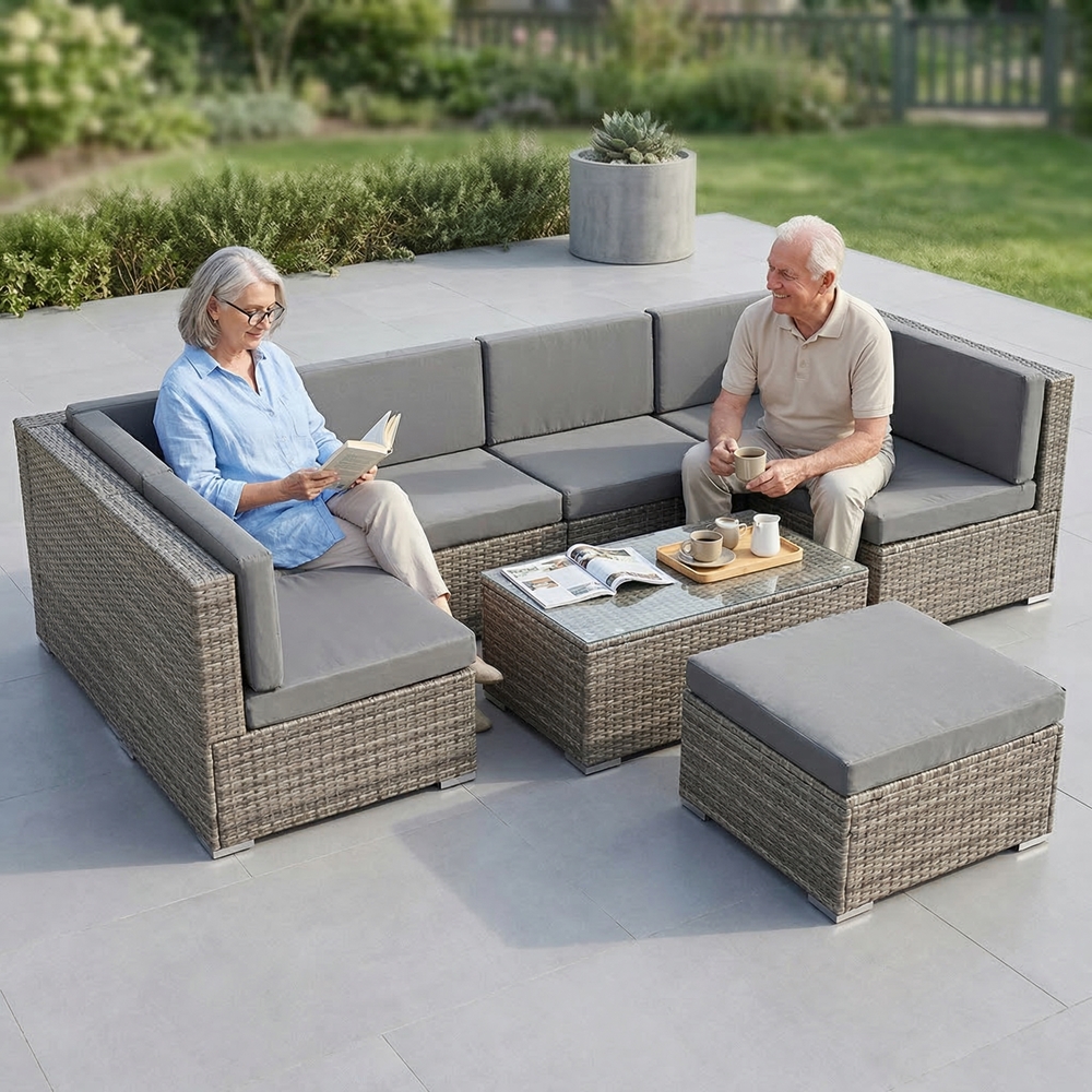 Poly Rattan Lounge Gartenmöbel Möbel Sitzgarnitur Gartengarnitur Sitzgruppe XXL
