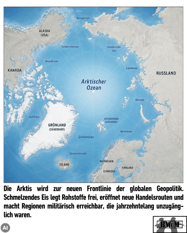 Die Arktis wird zur neuen Frontlinie der globalen Geopolitik. Schmelzendes Eis legt Rohstoffe frei, eröffnet neue Handelsrouten und macht Regionen militärisch erreichbar, die jahrzehntelang unzugänglich waren.