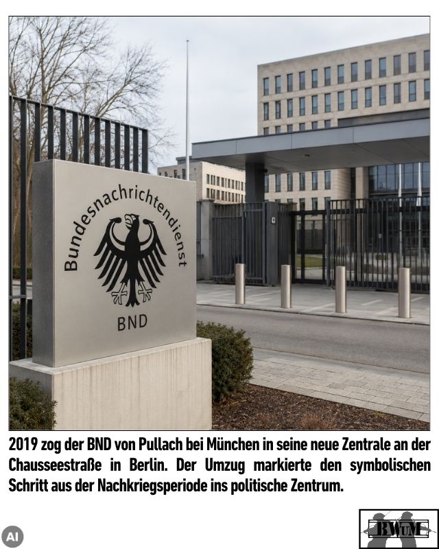 2019 zog der BND von Pullach bei München in seine neue Zentrale an der Chausseestraße in Berlin. Der Umzug markierte den symbolischen Schritt aus der Nachkriegsperiode ins politische Zentrum.