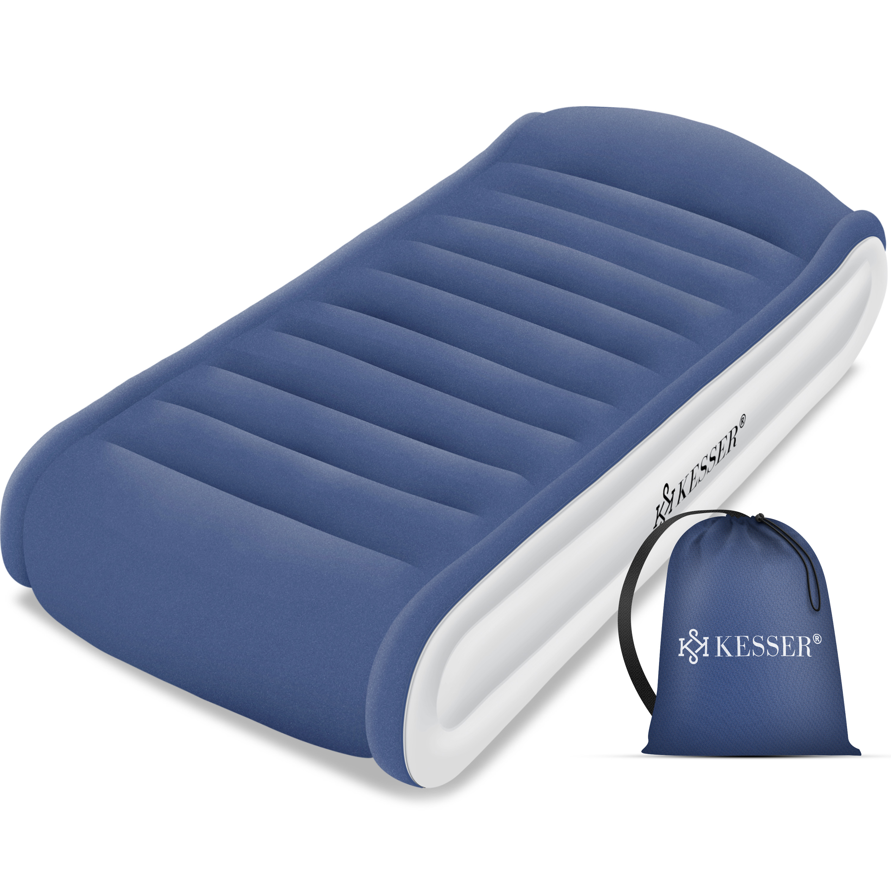 KESSER® Aufblasbare Matratze Deluxe Luftbett mit eingebauter elektrischer Pumpe integrierte erhöhte aufblasbare Matratze mit Aufbewahrungstasche und