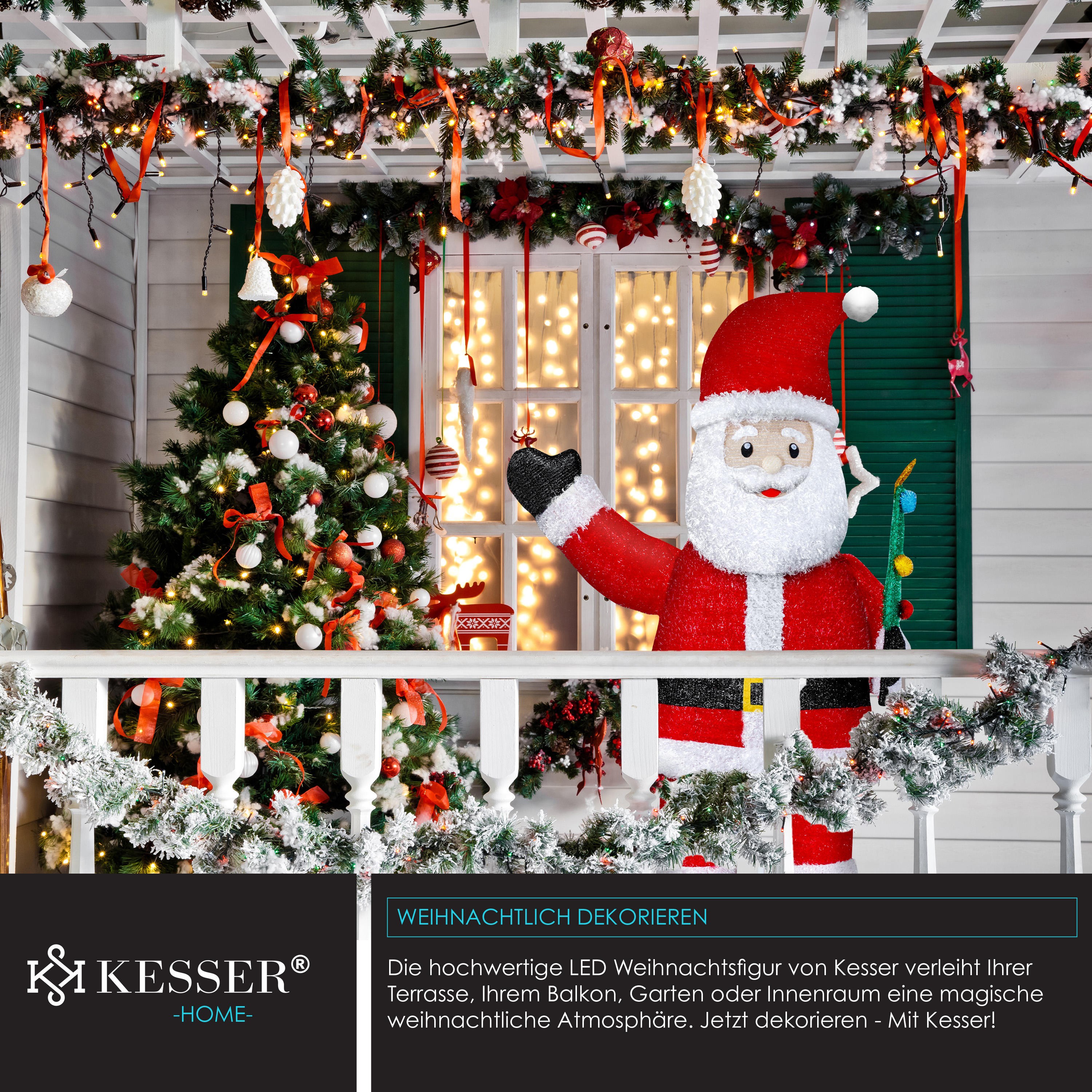 KESSER® LED Weihnachtsmann Santa mit Fernbedienung
