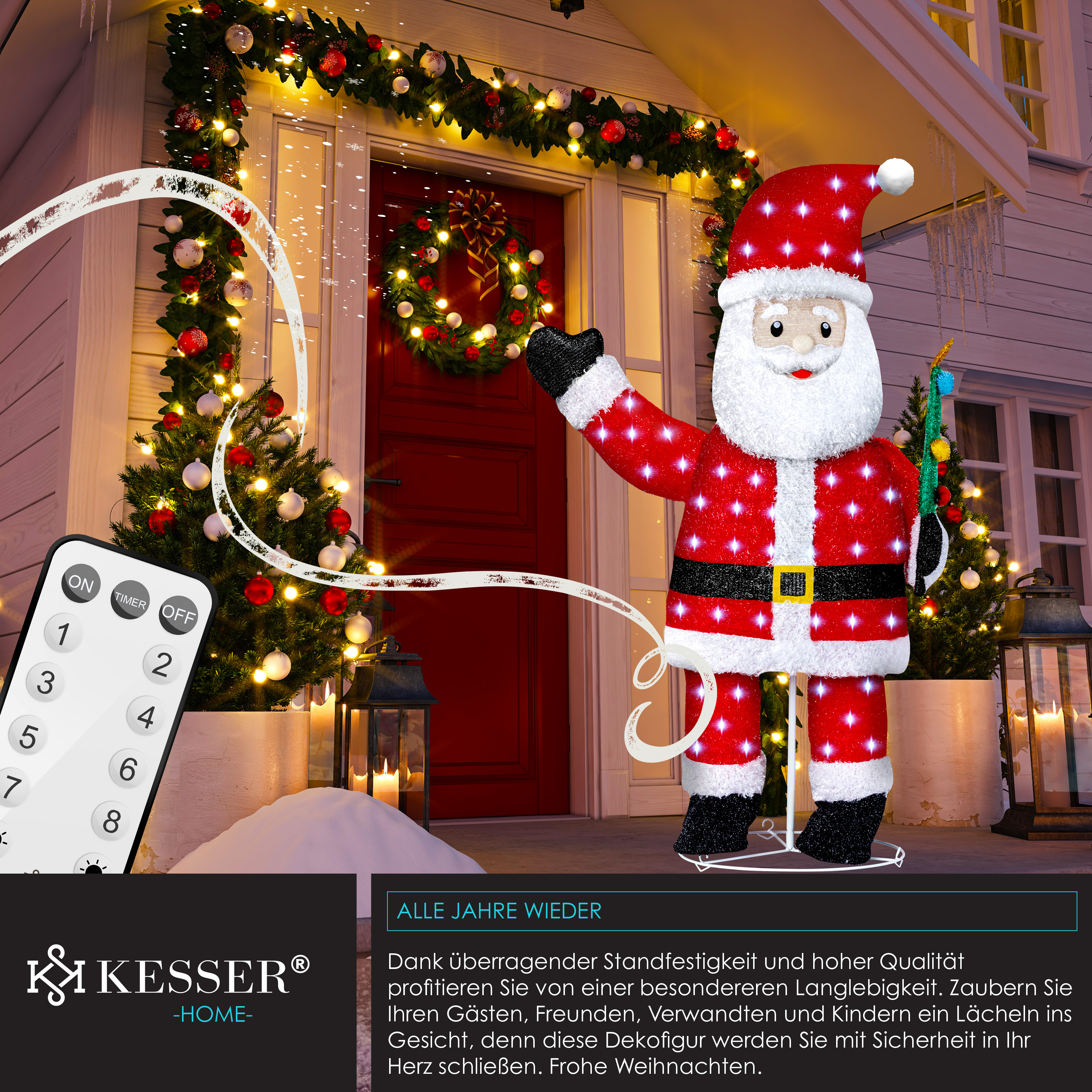 KESSER® LED Weihnachtsmann Santa mit Fernbedienung