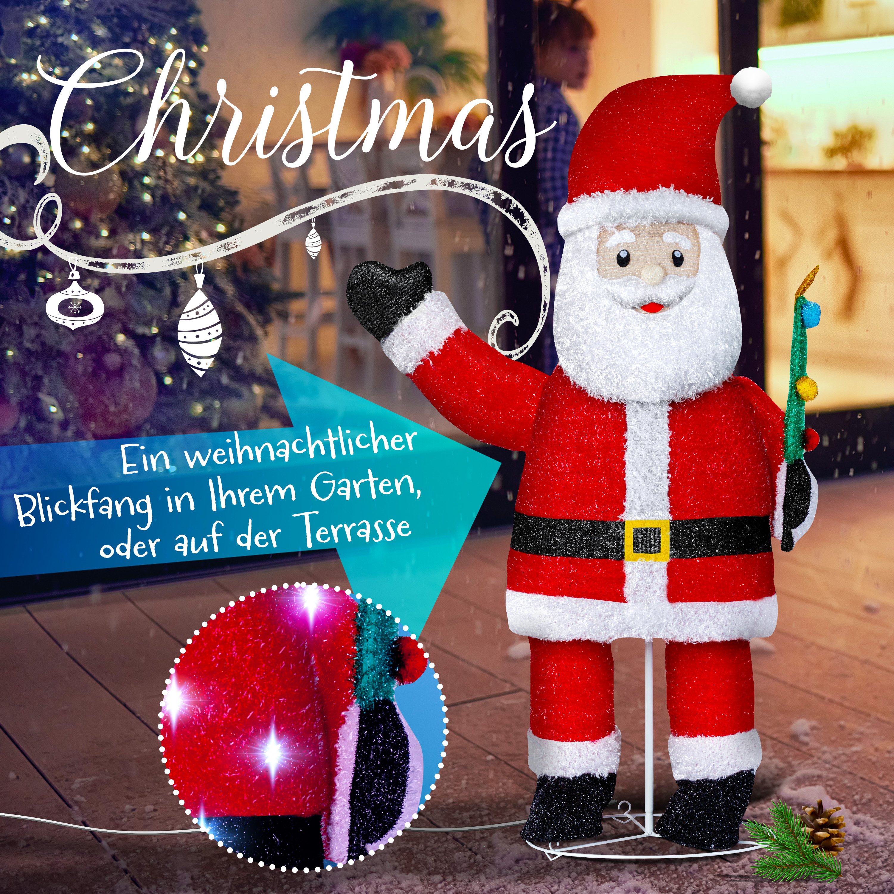KESSER® LED Weihnachtsmann Santa mit Fernbedienung