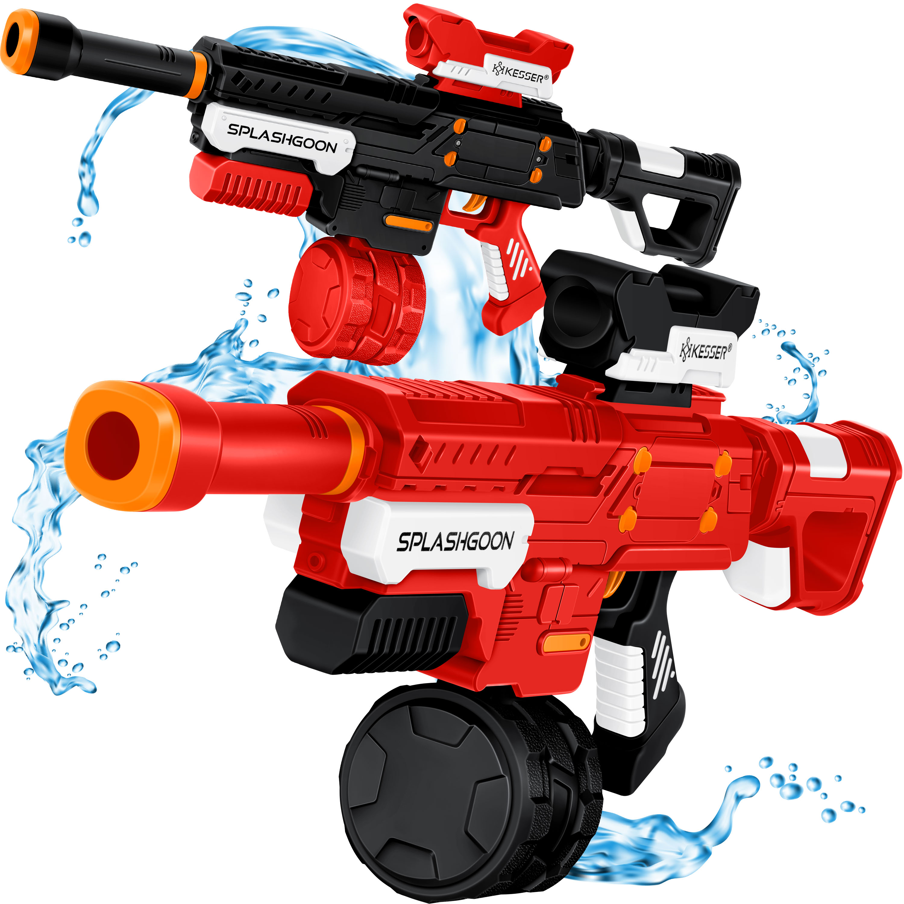 KESSER® Wasserpistole 2er Set Wasserpistolen Spritzpistolen inkl. Zielfernrohr Sehr Stark Reichweite 8m, Fassungsvermögen 650ml Spielzeug im Freien für Kinder und Erwachsene | eShopping