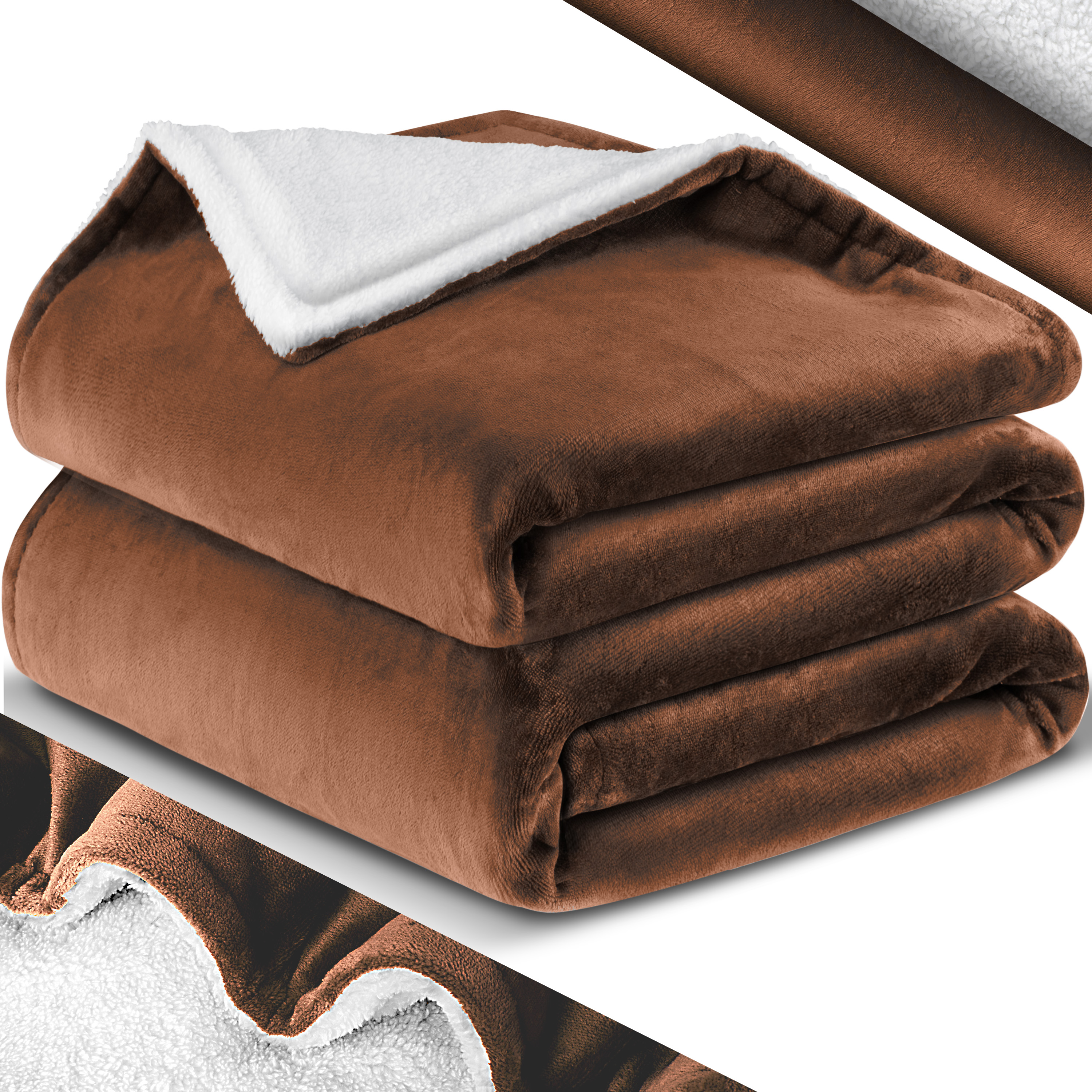 KESSER® Kuscheldecke Flauschige Sherpa Extra Weich & Warm Wohndecke Flanell Fleecedecke, Falten beständig/Anti-verfärben als Couchdecke Sofadecke oder