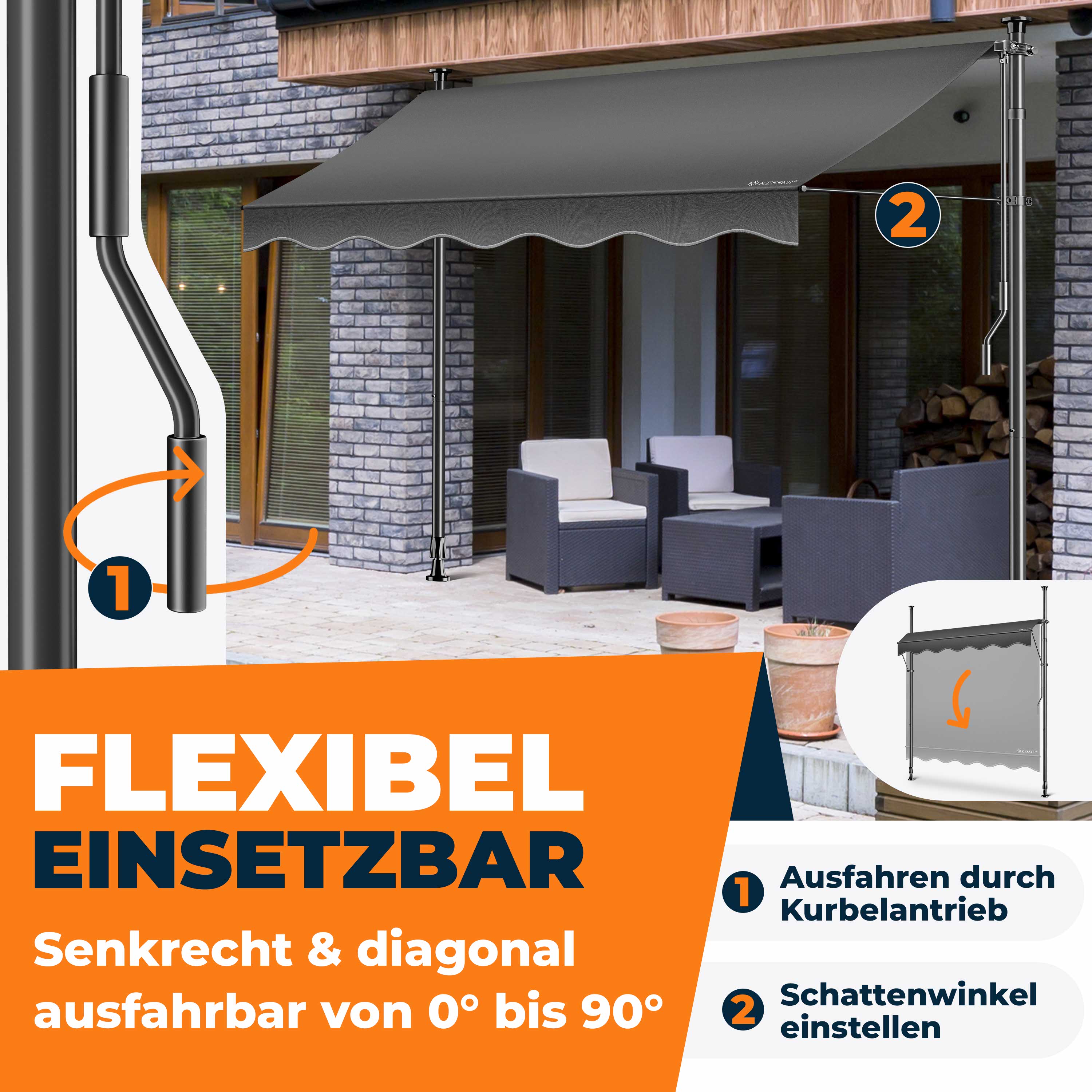 sonnensegel 4 x 5 mit ösen m Wasserdurchlässig Sonnenschutz Sonnensegel Balkon Sonnenschutz und Kabelbinder für Terrasse Garten Balkon Camping, Grau Type:Stitched dimensions (width x height):2×3 m Der Kältebus Hamburg -