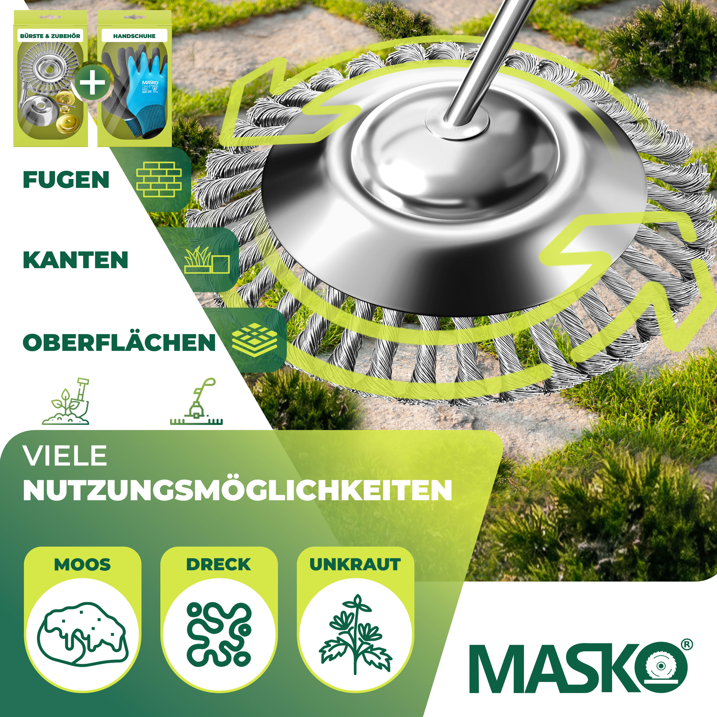 SUKITMISO Unkrautbürste Für Freischneider – 10 Zoll Drahtbürste Aus Stahl Mit Montageset & Handschuhen – Bis 10.000 U/min – Für Moos, Gras & Wildwuchs SUKITMISO Unkrautbürste Für Freischneider – 10 Zoll Drahtbürste Aus Stahl Mit Montageset & Handschuhen – Bis 10.000 U/min – Für Moos, Gras & Wildwuchs