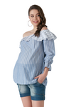 MamiMode-Bluse-Tunika-Volant-Umstandsbluse-gestreift-blau-1.png