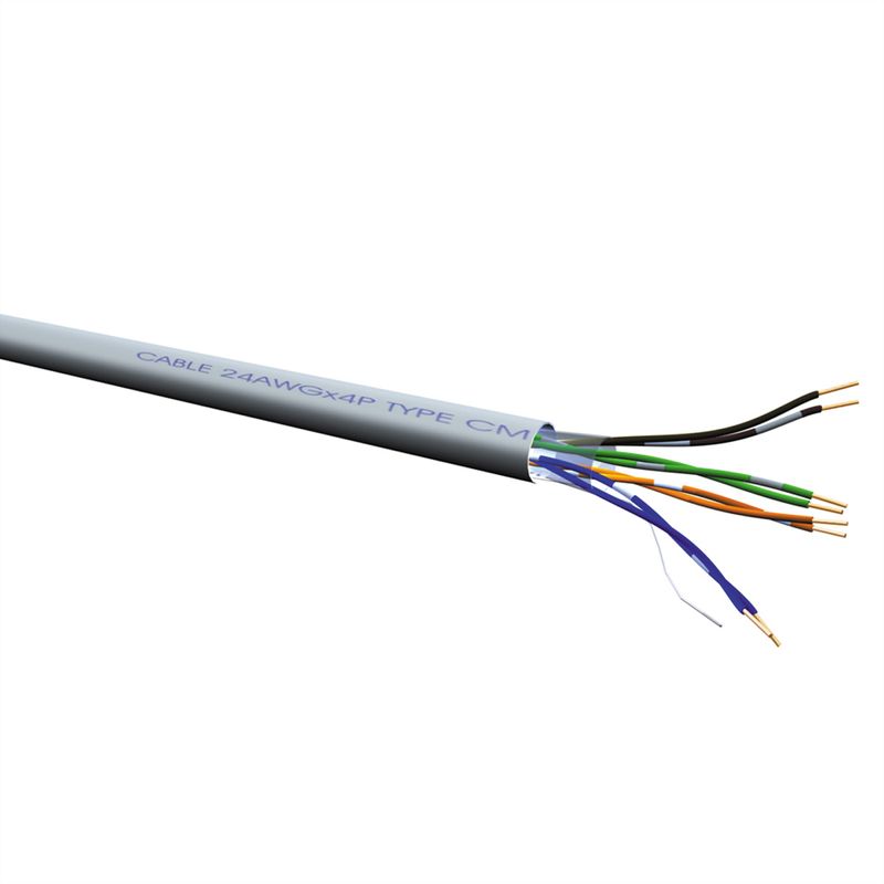 ROLINE UTP Kabel, Kat.6A (Class EA), Massivdraht, LSOH, 100m