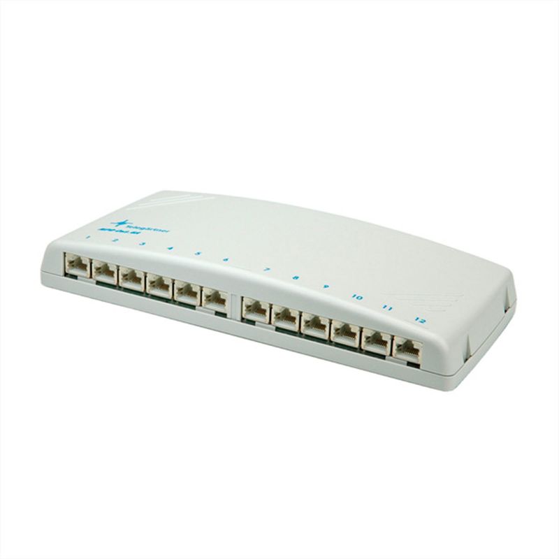 TELEGÄRTNER Mini-Verteiler MPD12 Kat.6A (Class EA) für Wandmontage, 12 Ports