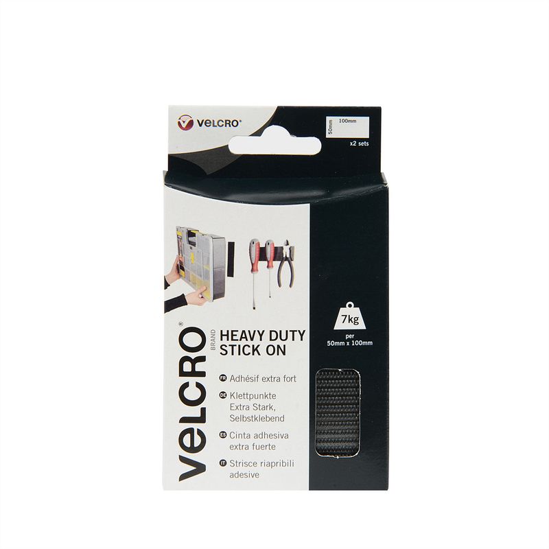 VELCRO® Klettstreifen Extra Stark Selbstklebend Haken & Flausch 50mm x 100mm x 2