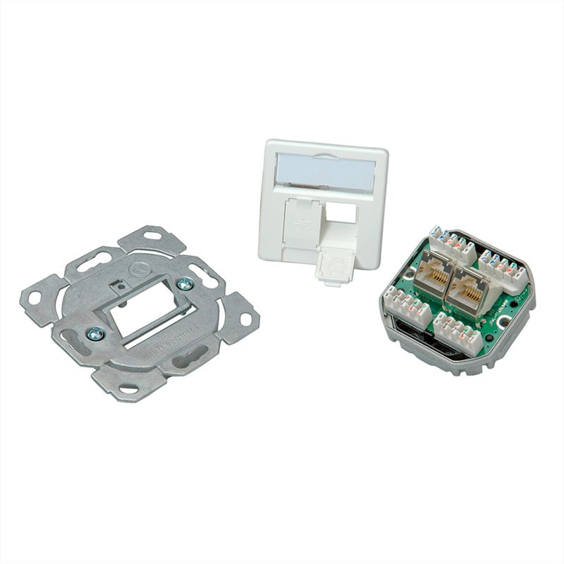 TELEGÄRTNER Dose AMJ45 UP/50 2 x RJ-45 Kat.5e (Class D), alpinweiß