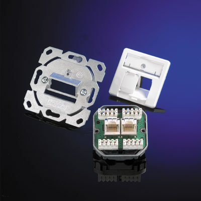 Dose AMJ45 ohne Zentralplatte 2 x RJ-45 Kat.6 (Class E)