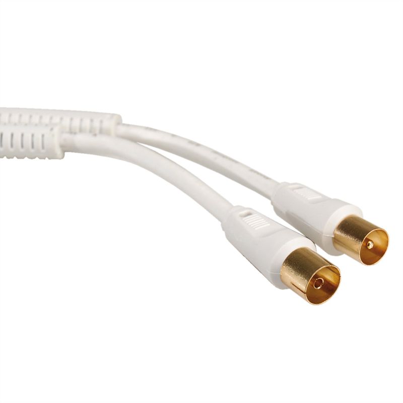 Antennenkabel >100dB, ST/BU mit Ferrite, weiss, 10,0m