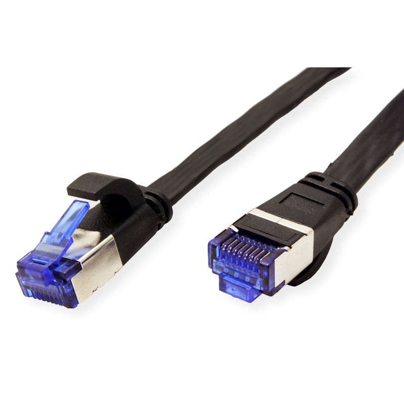 VALUE Patchkabel Kat.6A (Class EA) FTP, extra-flach, schwarz, 0,5 m