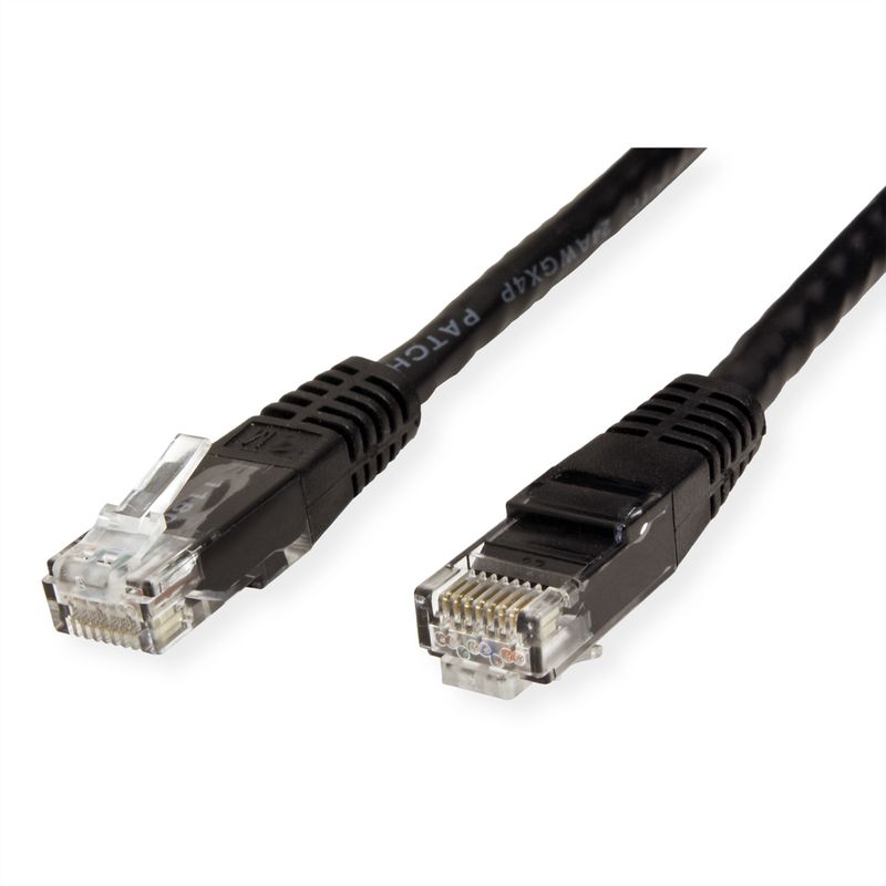 VALUE Patchkabel Kat.6 (Class E) UTP, schwarz, 2 m