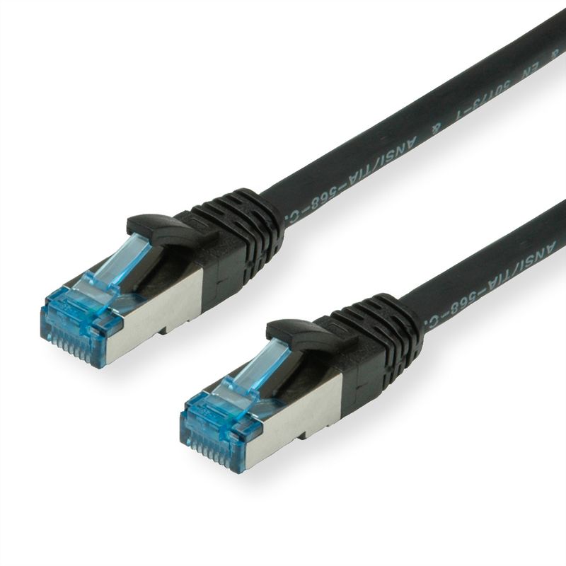 VALUE Patchkabel Kat.6A (Class EA) S/FTP (PiMF), LSOH, schwarz, 1,5 m