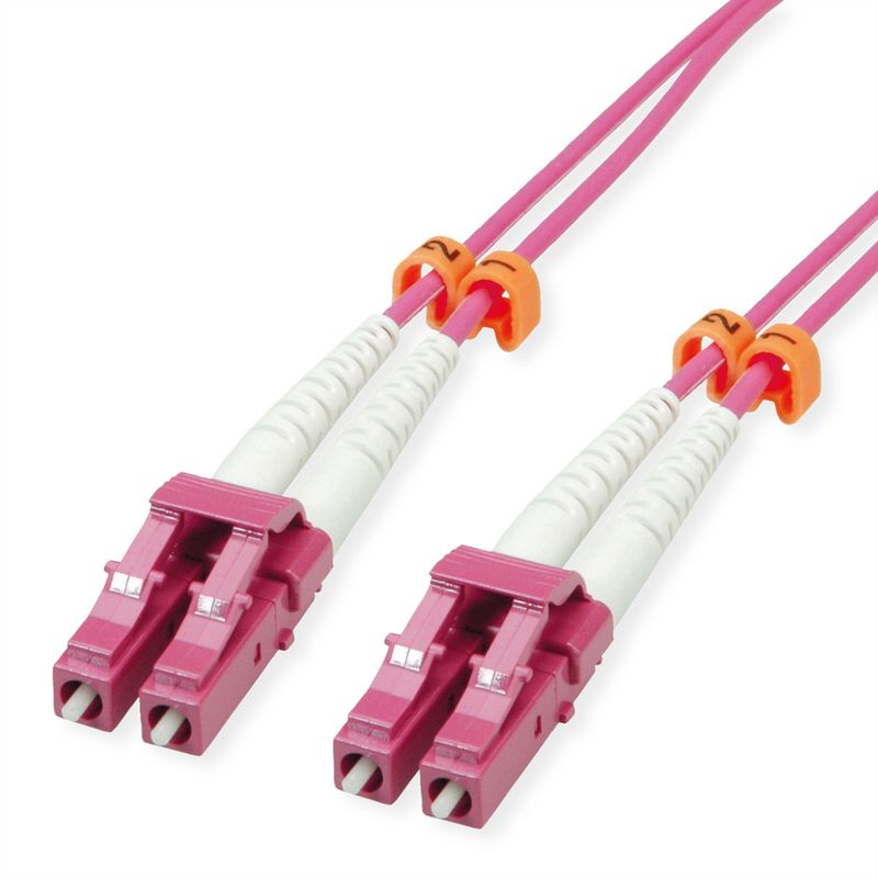 VALUE LWL-Kabel 50/125µm OM4, LC/LC, Low-Loss-Stecker, violett, 15 m