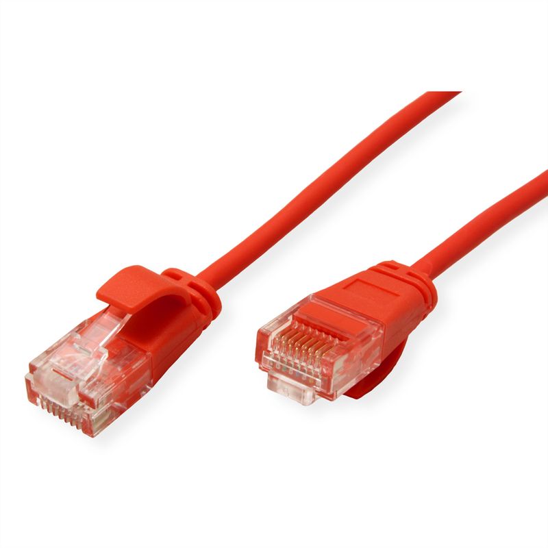 ROLINE UTP DataCenter Patchkabel Kat.6A (Class EA), LSOH, slim, rot, 0,3 m