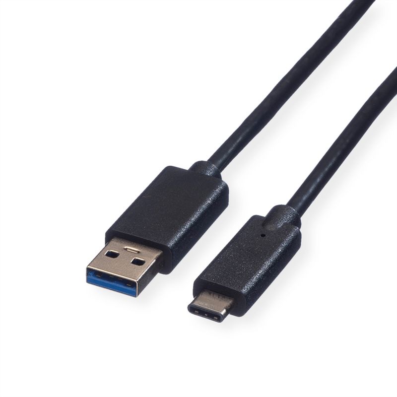 ROLINE GREEN USB 3.2 Gen 1 Kabel, A-C, ST/ST, schwarz, 1 m