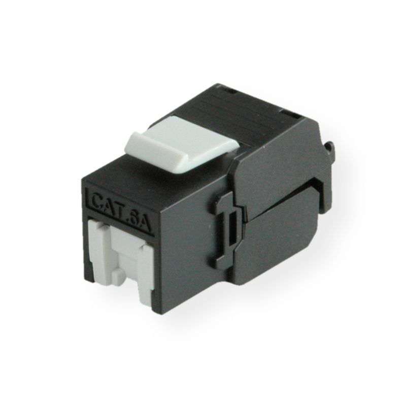 ROLINE Kat.6A (Class EA) Keystone, RJ-45, ungeschirmt, werkzeuglos, schwarz