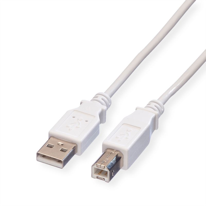 VALUE USB 2.0 Kabel, Typ A-B, weiß, 4,5 m