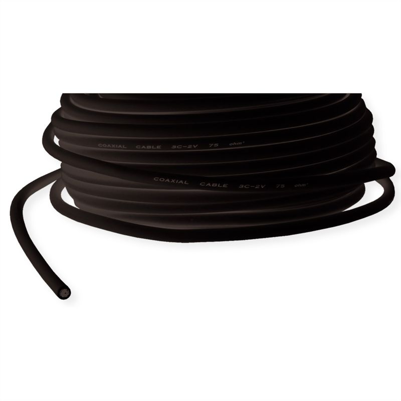 VALUE Koaxialkabel RG-59, schwarz, 100m, 75 Ohm