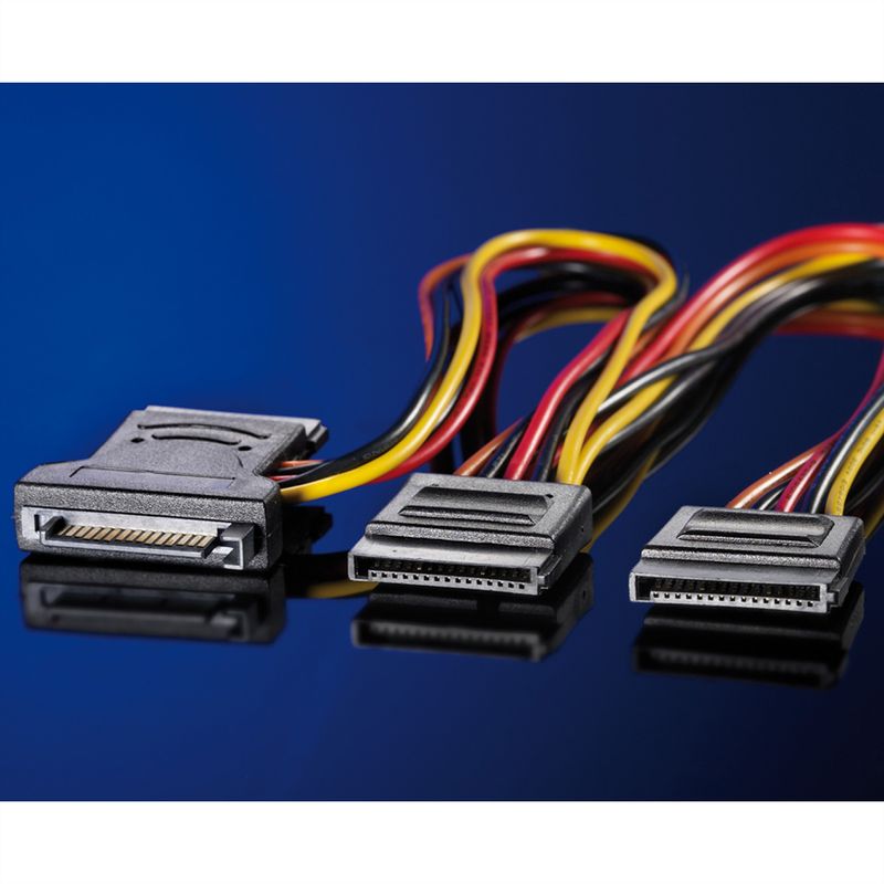 ROLINE Y-Adapterkabel S-ATA / 3x SATA, 0,3 m