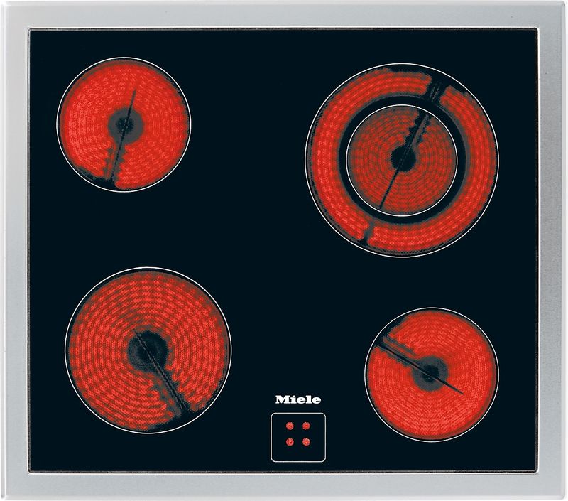 Miele Herdgesteuertes Elektrokochfeld KM 6021, 60 cm, Edelstahlrahmen, 4 Kochzonen, Vario-Zone