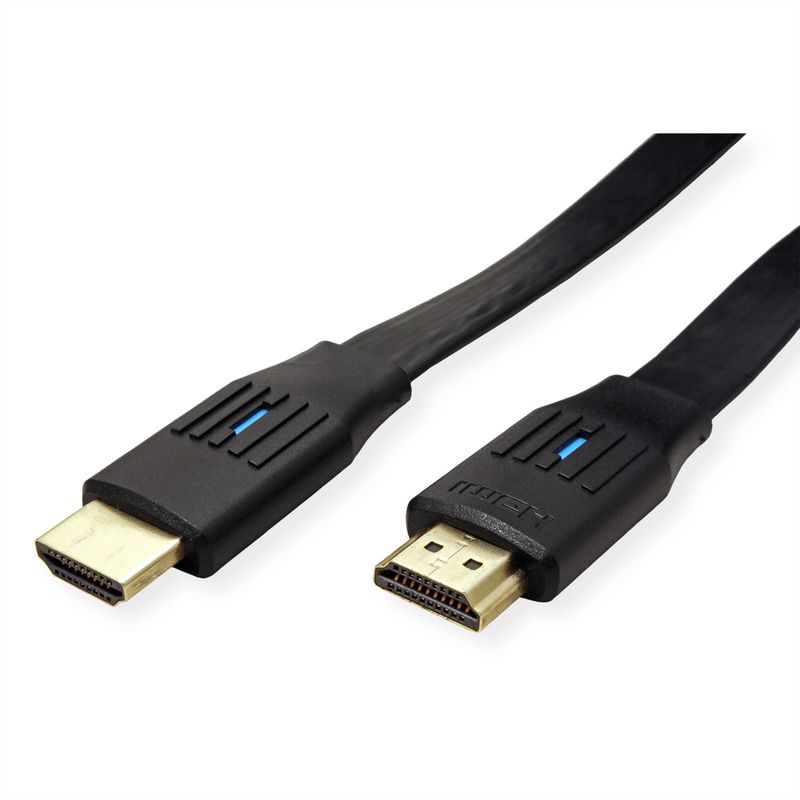 VALUE 8K HDMI Ultra HD Kabel mit Ethernet, flach, ST/ST, schwarz, 1 m