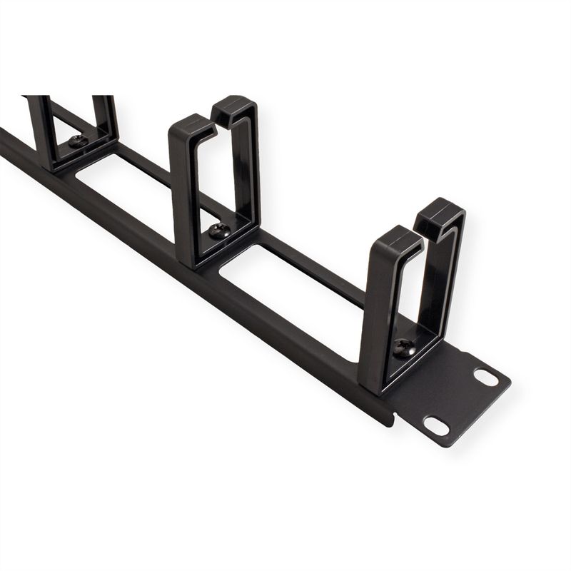 VALUE 19"-Frontplatte, 5 Kabelösen Typ C, Kabeldurchführung, RAL 9005 Tiefschwarz
