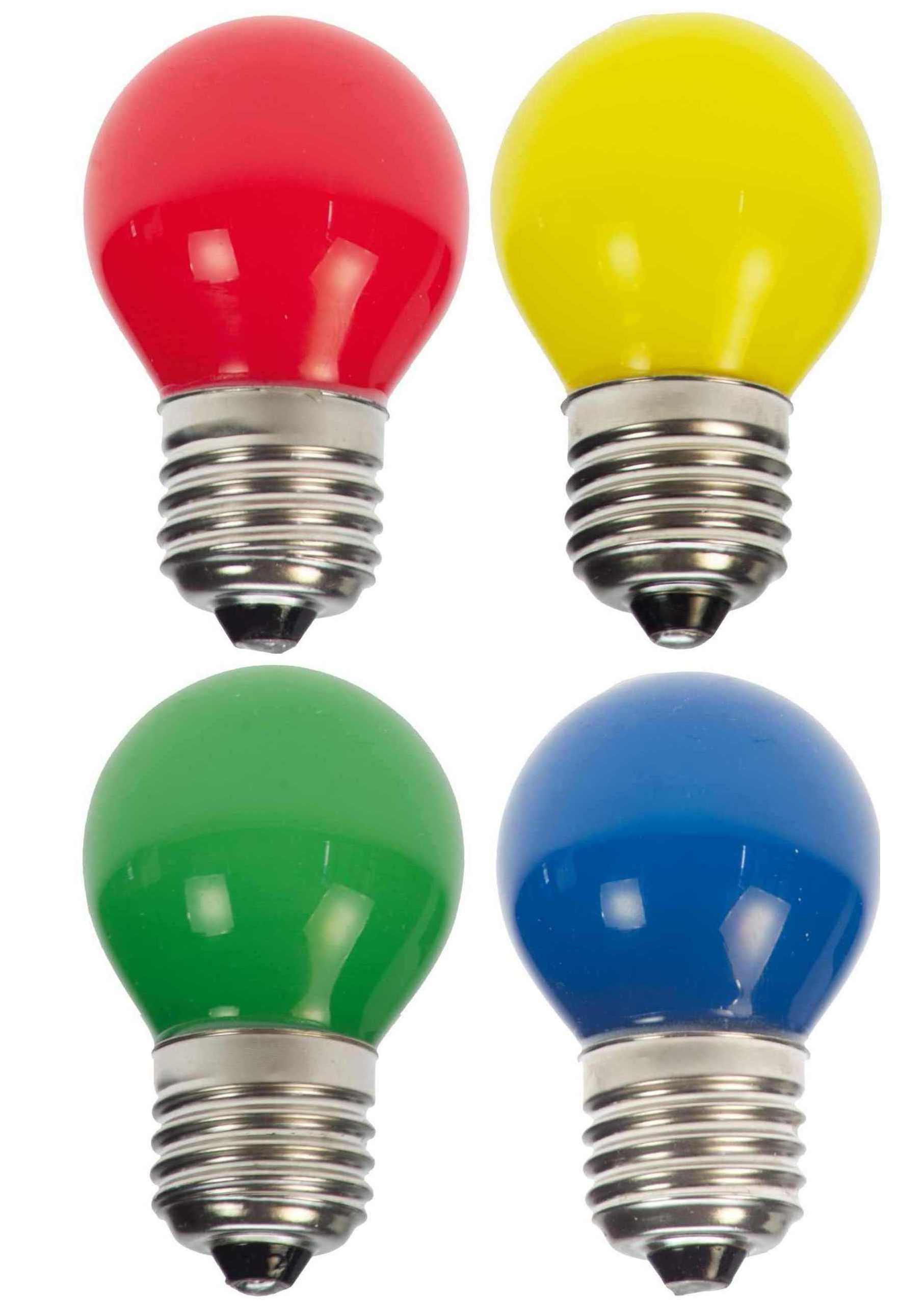 30 x LED Deko Tropfen Kugellampe bunt gemisch Glühlampe E27 1W Lichterkette 230V