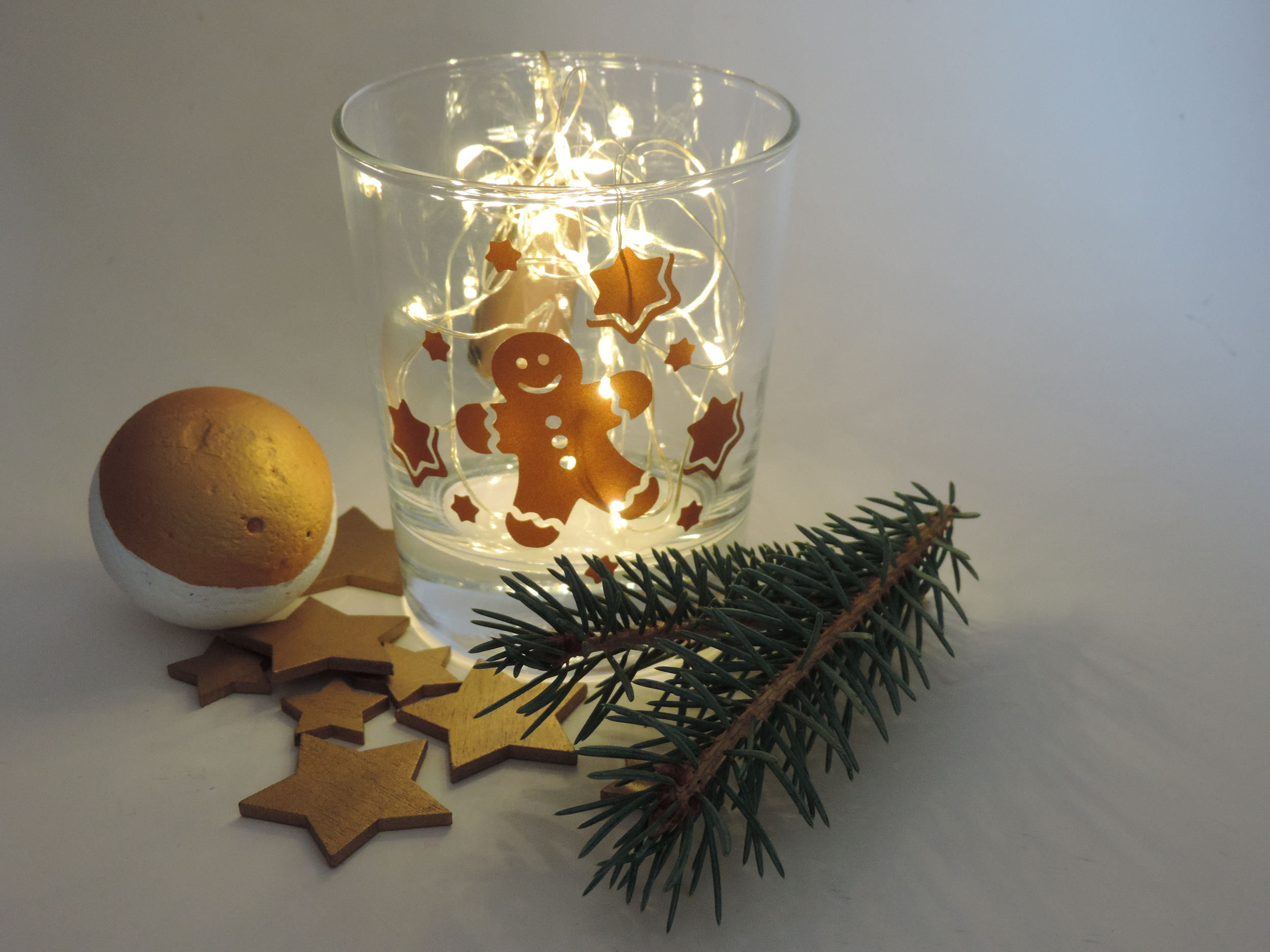 Teelicht Glas Windlicht print 