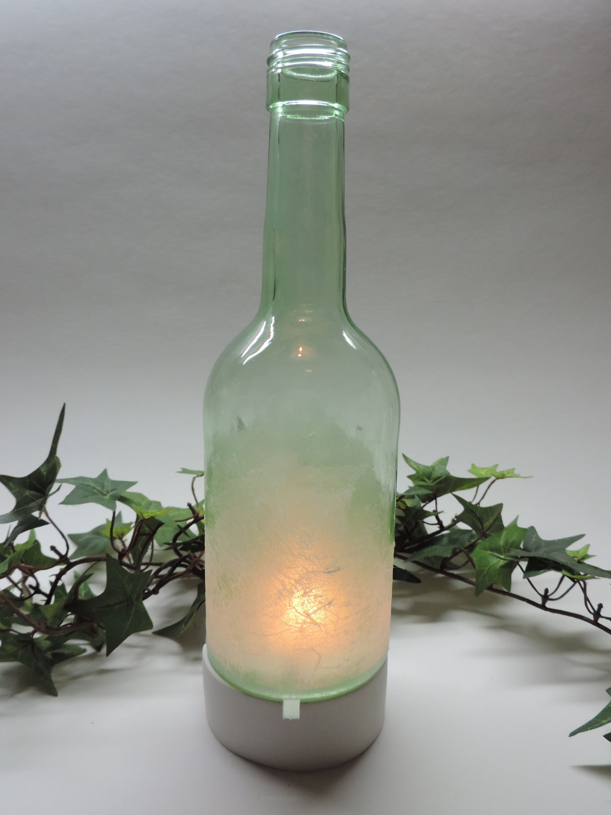 Flaschen Windlichte Teelichthalter mit Flasche Höhe ca 22cm Dekoration