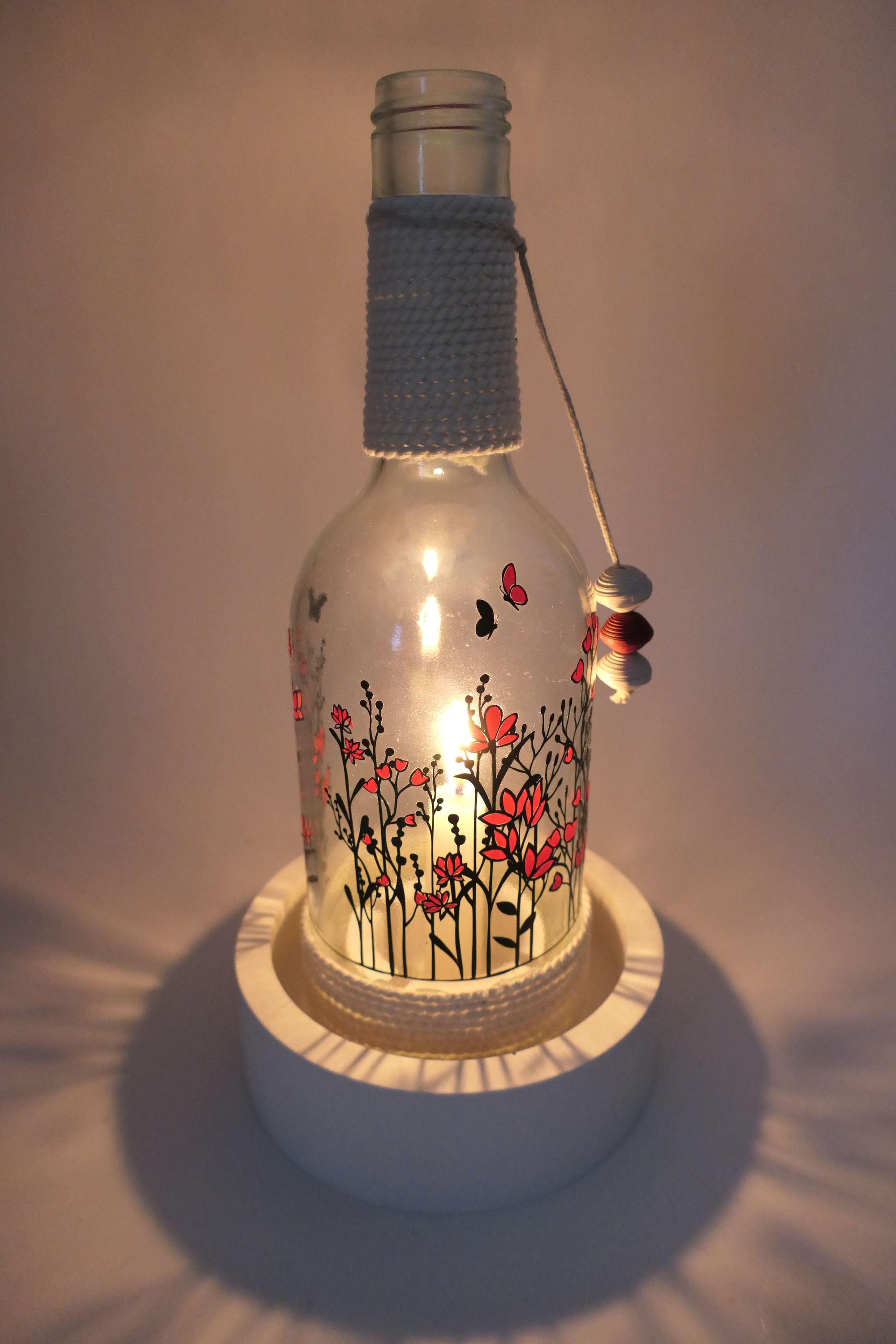 Sockel für Flaschen Windlichter Teelichthalter 3.0 Handmade 2 in 1 Höhe 4cm