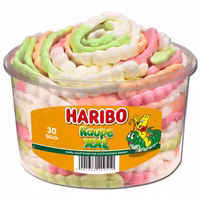 Haribo Raupe XXL, Schaumzucker, 30 Stück Haribo Raupe XXL, Schaumzucker, 30 Stück Bild 1