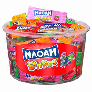 Haribo Maoam Stripes, Kaubonbon, 100 Stück Haribo Maoam Stripes, Kaubonbon, 100 Stück Bild 1