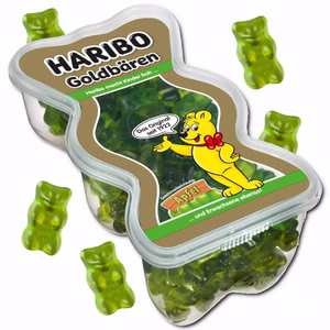 Haribo Goldbären Apfel, Fruchtgummi, 450g Dose Haribo Goldbären Apfel, Fruchtgummi, 450g Dose Bild 1