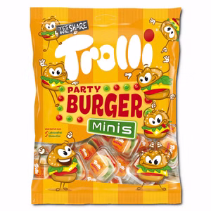 Trolli Party Burger Minis, Fruchtgummi, 17 Stück Trolli Party Burger Minis, Fruchtgummi, 17 Stück Bild 1