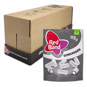 Red Band Schulkreide weiß Lakritz-Dragee 12 Beutel je 175g Red Band Schulkreide weiß Lakritz-Dragee 12 Beutel je 175g Bild 1
