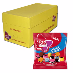 Red Band Lakritz Konfekt 12 Beutel je 450g Red Band Lakritz Konfekt 12 Beutel je 450g Bild 1