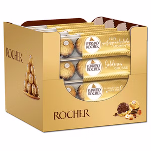 Ferrero Rocher 4er, Riegel, Praline, Schokolade 16 Pk. Ferrero Rocher 4er, Riegel, Praline, Schokolade 16 Pk. Bild 1