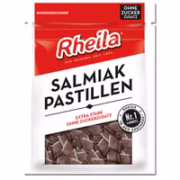 Rheila Salmiak Pastillen Lakritz ohne Zuckerzusatz 20 Beutel je 90g Rheila Salmiak Pastillen Lakritz ohne Zuckerzusatz 20 Beutel je 90g Bild 2